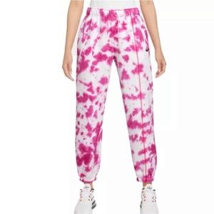 Nike Tie-Dye Pink and White Sweatpants